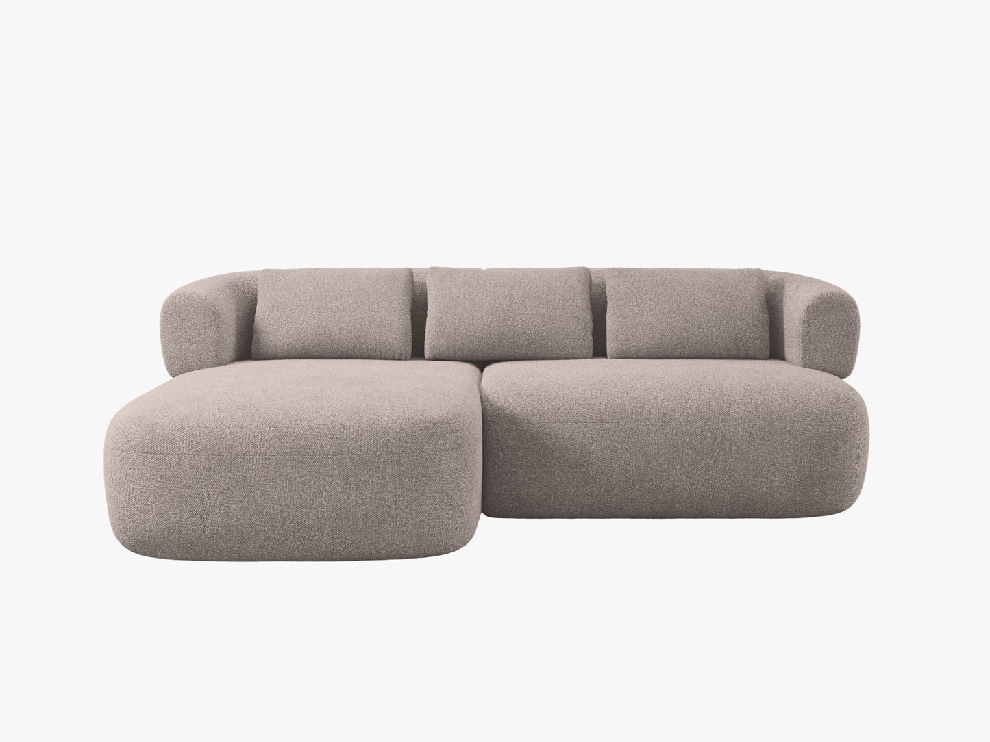 Ecksofa Bouclé Schwarz Jenny — Light Brown