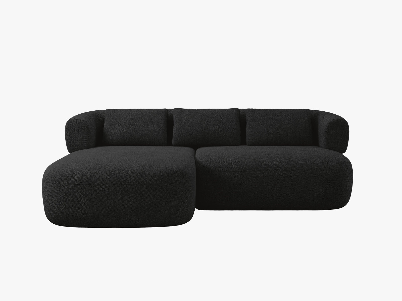 Ecksofa Bouclé Schwarz Jenny — Black