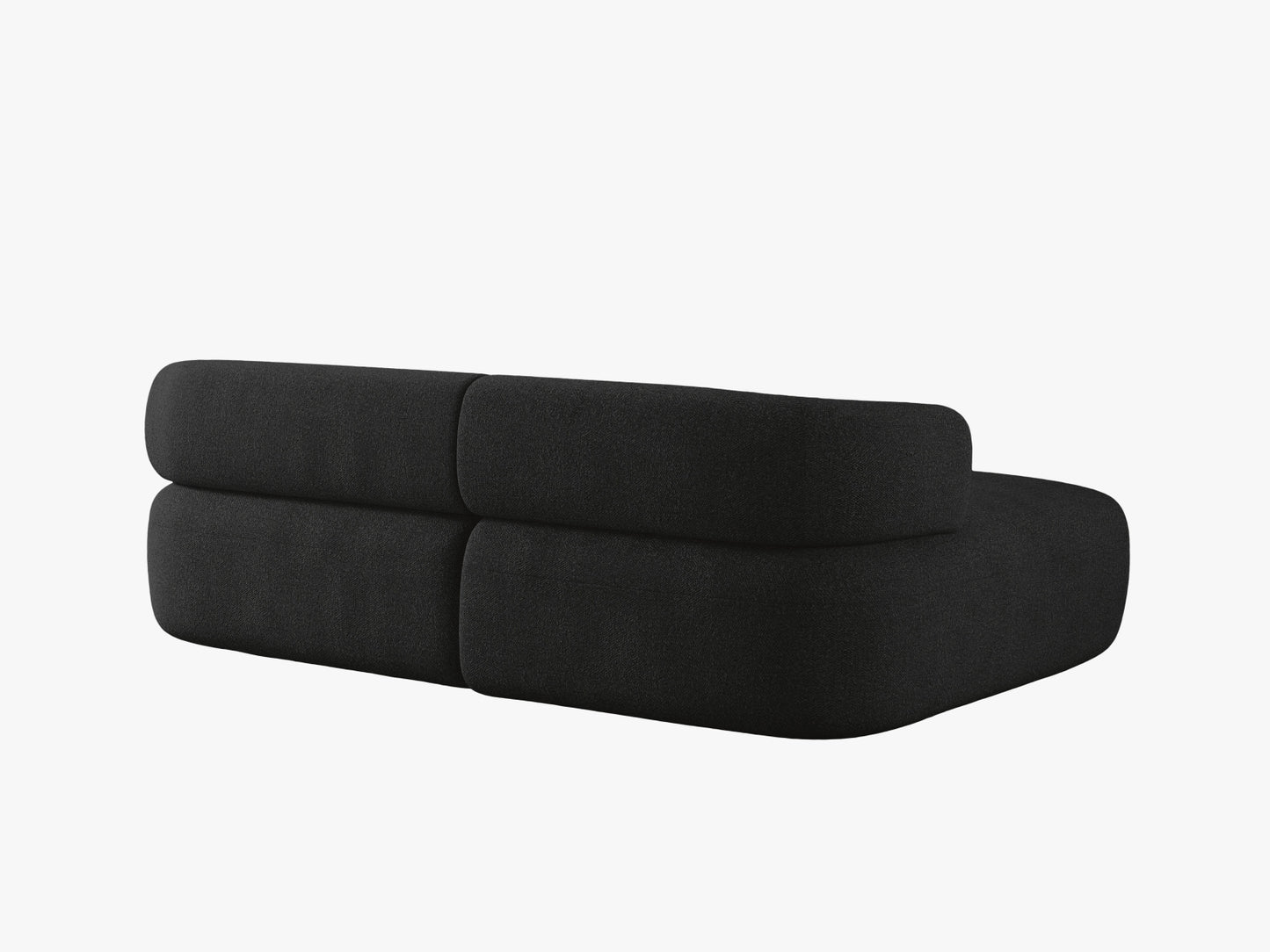 Ecksofa Bouclé Schwarz Jenny — Maße und Details