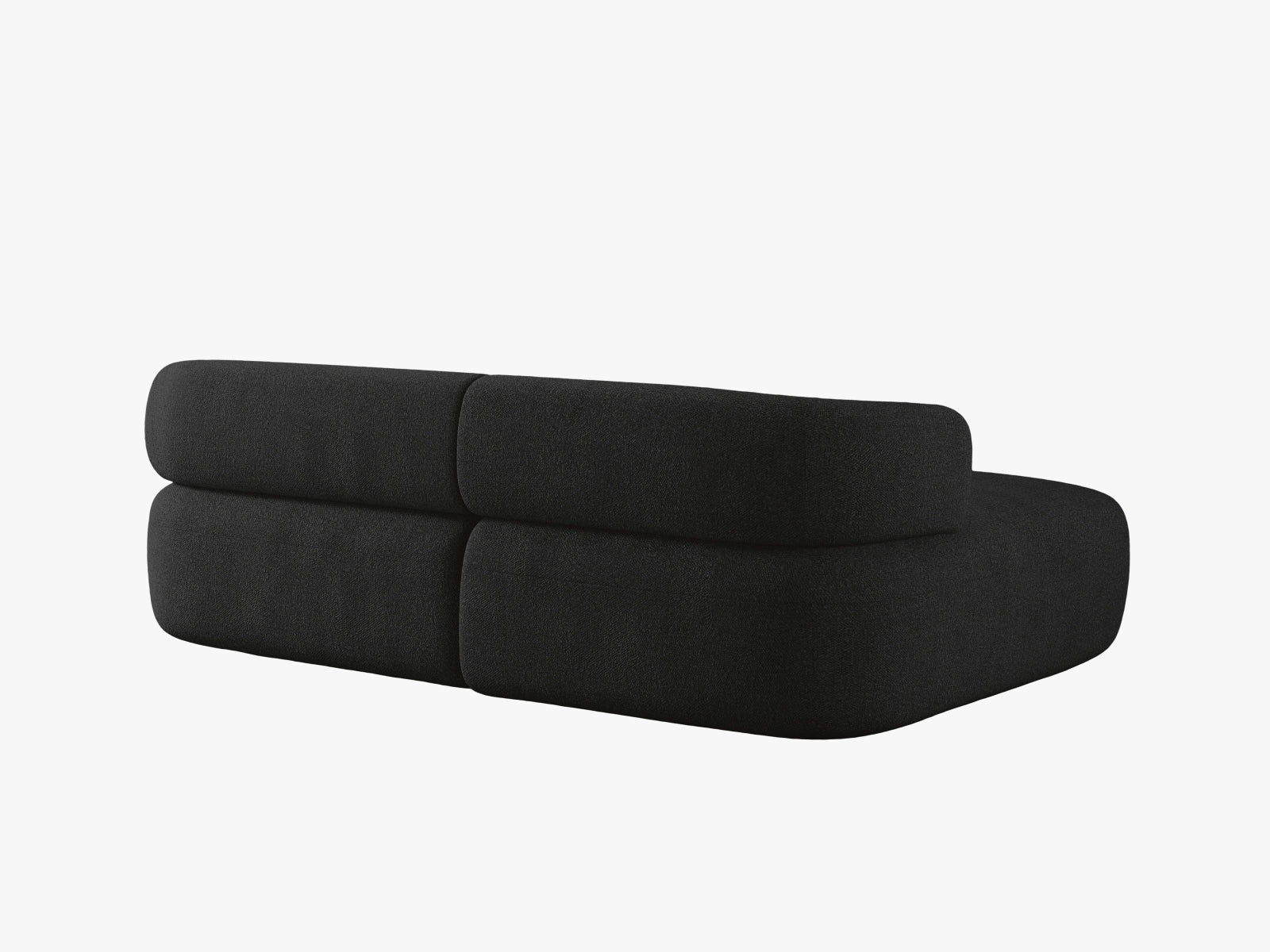Ecksofa Bouclé Schwarz Jenny — Maße und Details