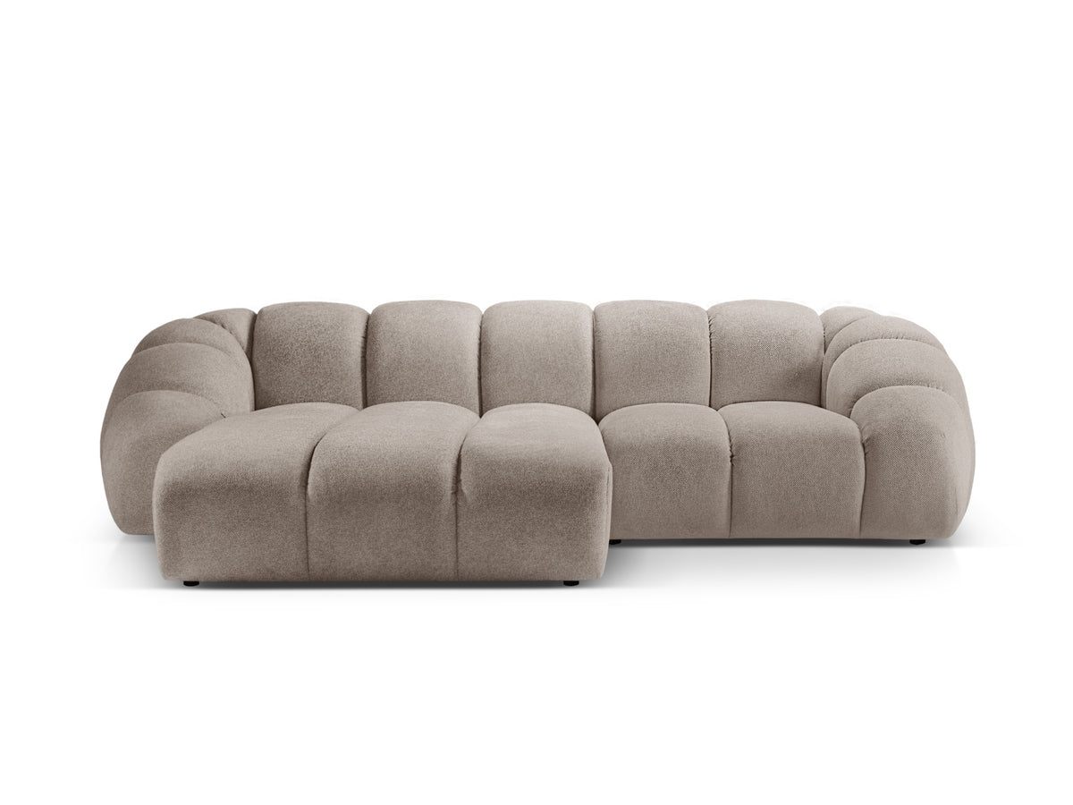 Diana Corner Sofa, 3 Seats, 294x182 cm — Dark Beige / Left