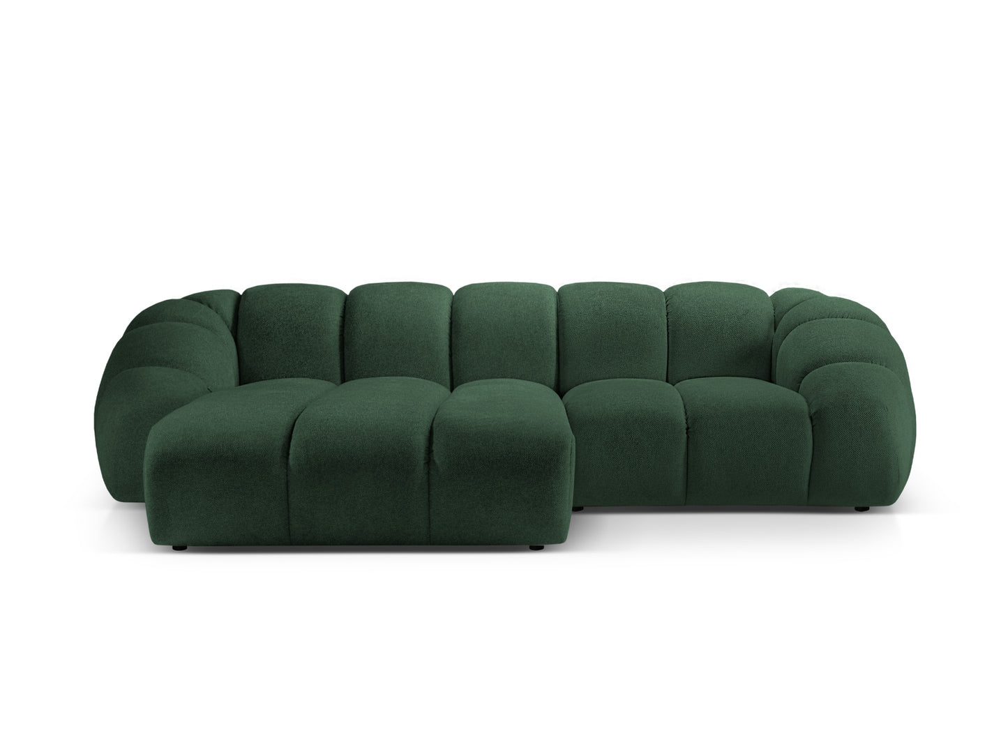 Ecksofa Strukturstoff Anthrazit Diana — Green