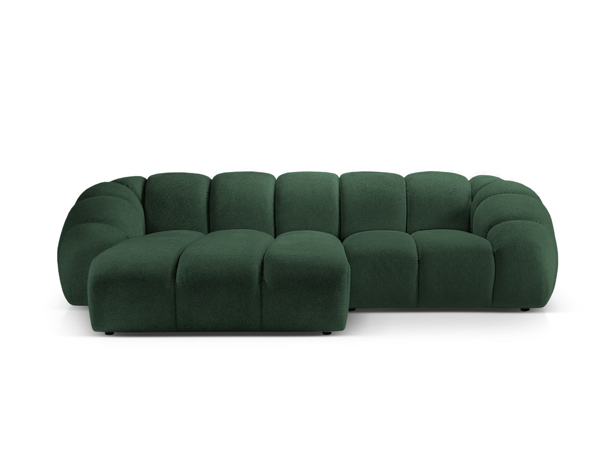 Diana Corner Sofa, 3 Seats, 294x182 cm — Green / Left
