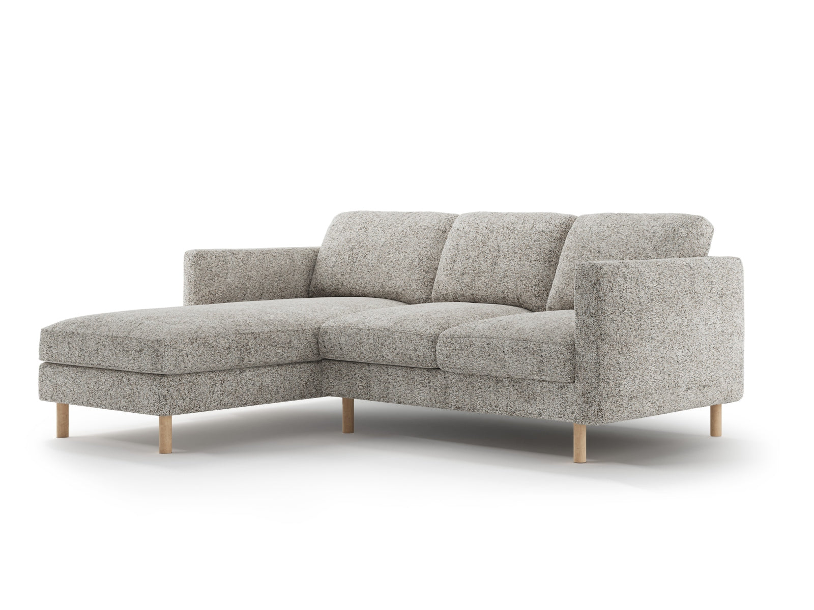 Ecksofa Strukturstoff Beige Melange Eden — Wohnbeispiel