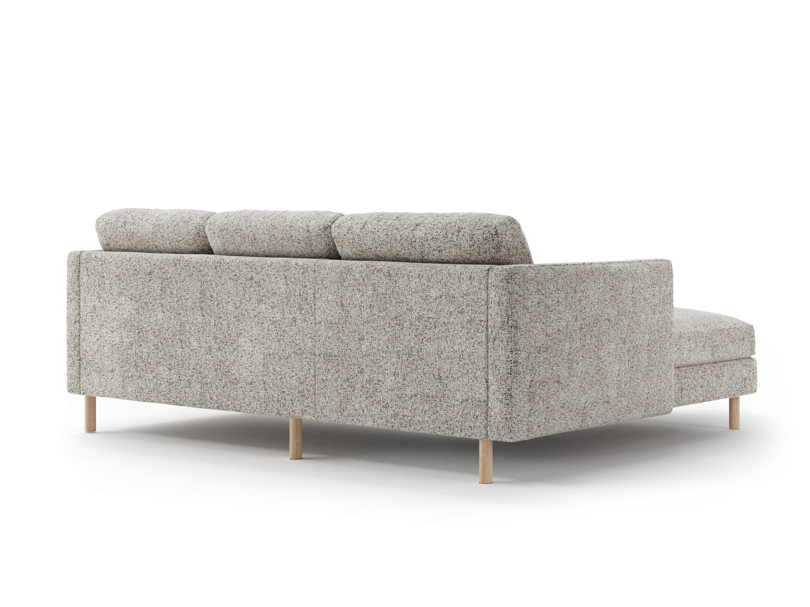 Ecksofa Strukturstoff Beige Melange Eden — Detailansicht