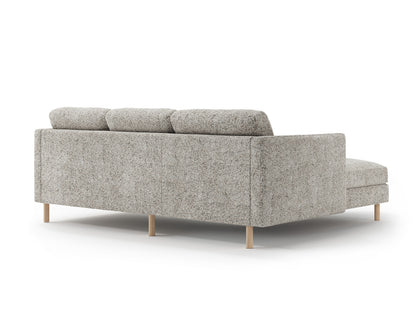 Ecksofa Strukturstoff Beige Melange Eden — Detailansicht
