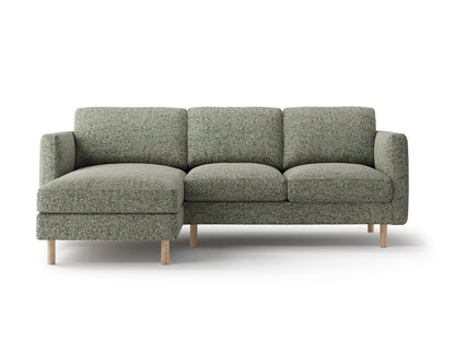 Ecksofa Strukturstoff Beige Melange Eden — Moss Green Melange