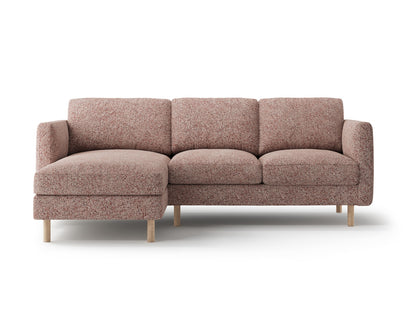 Ecksofa Strukturstoff Beige Melange Eden — Pink Melange