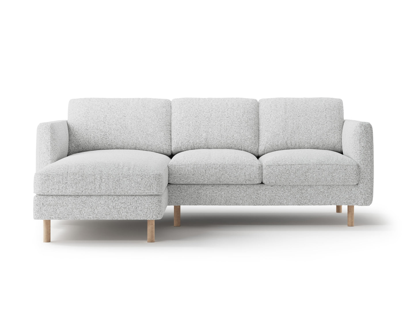 Ecksofa Strukturstoff Beige Melange Eden — Light Grey Melange