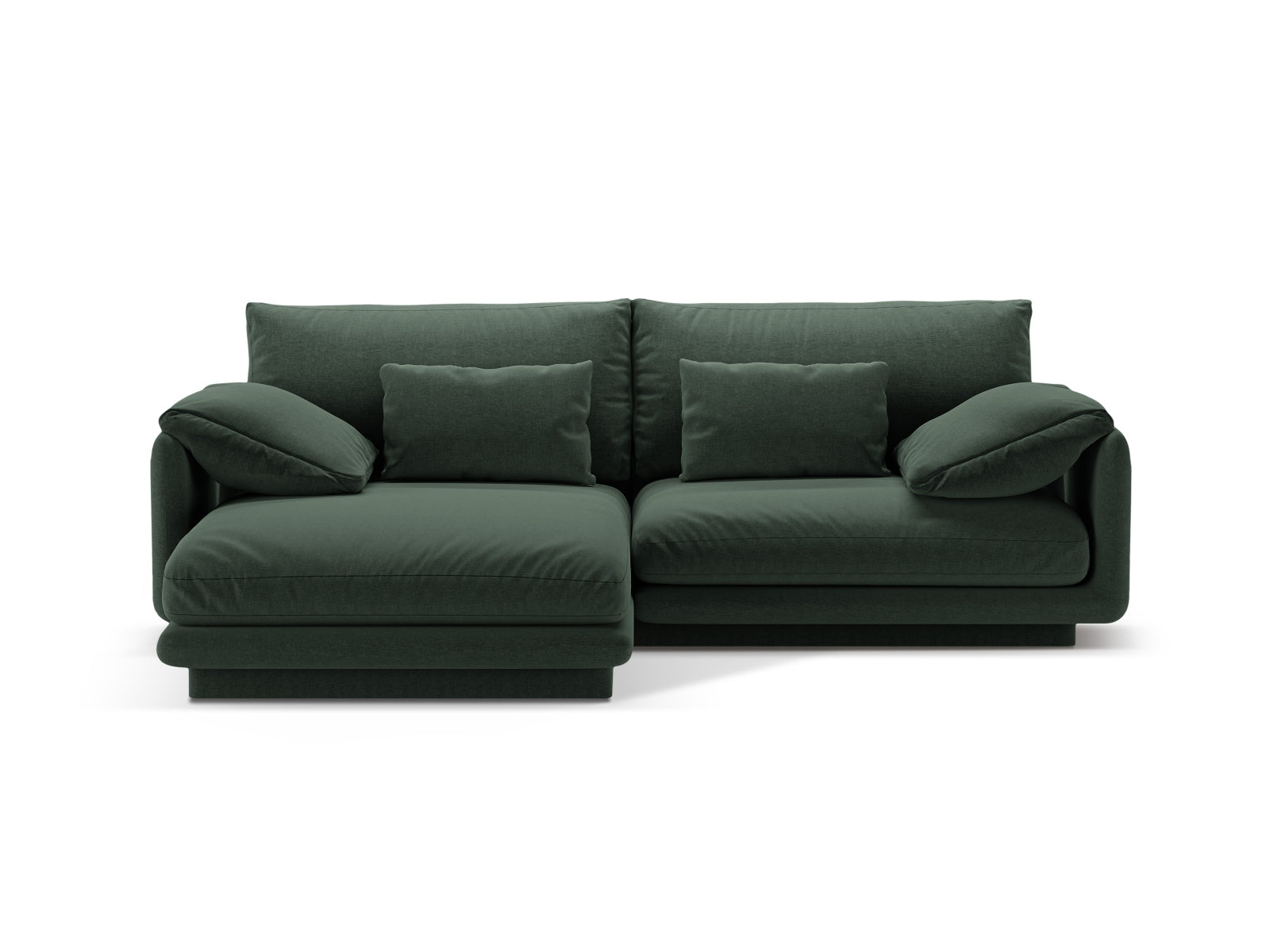 Torino Corner Sofa, 3 Seats, 220x170 cm — Moss Green / Left