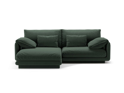 Ecksofa Strukturstoff Dunkelgrau Torino — Moss Green