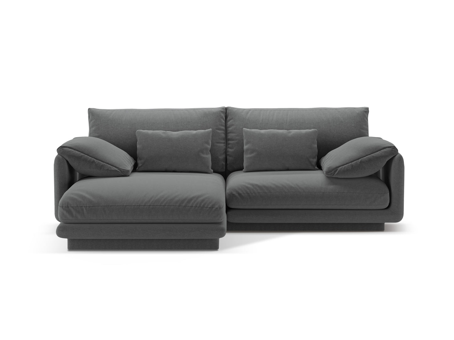 Ecksofa Strukturstoff Dunkelgrau Torino — Dark Grey