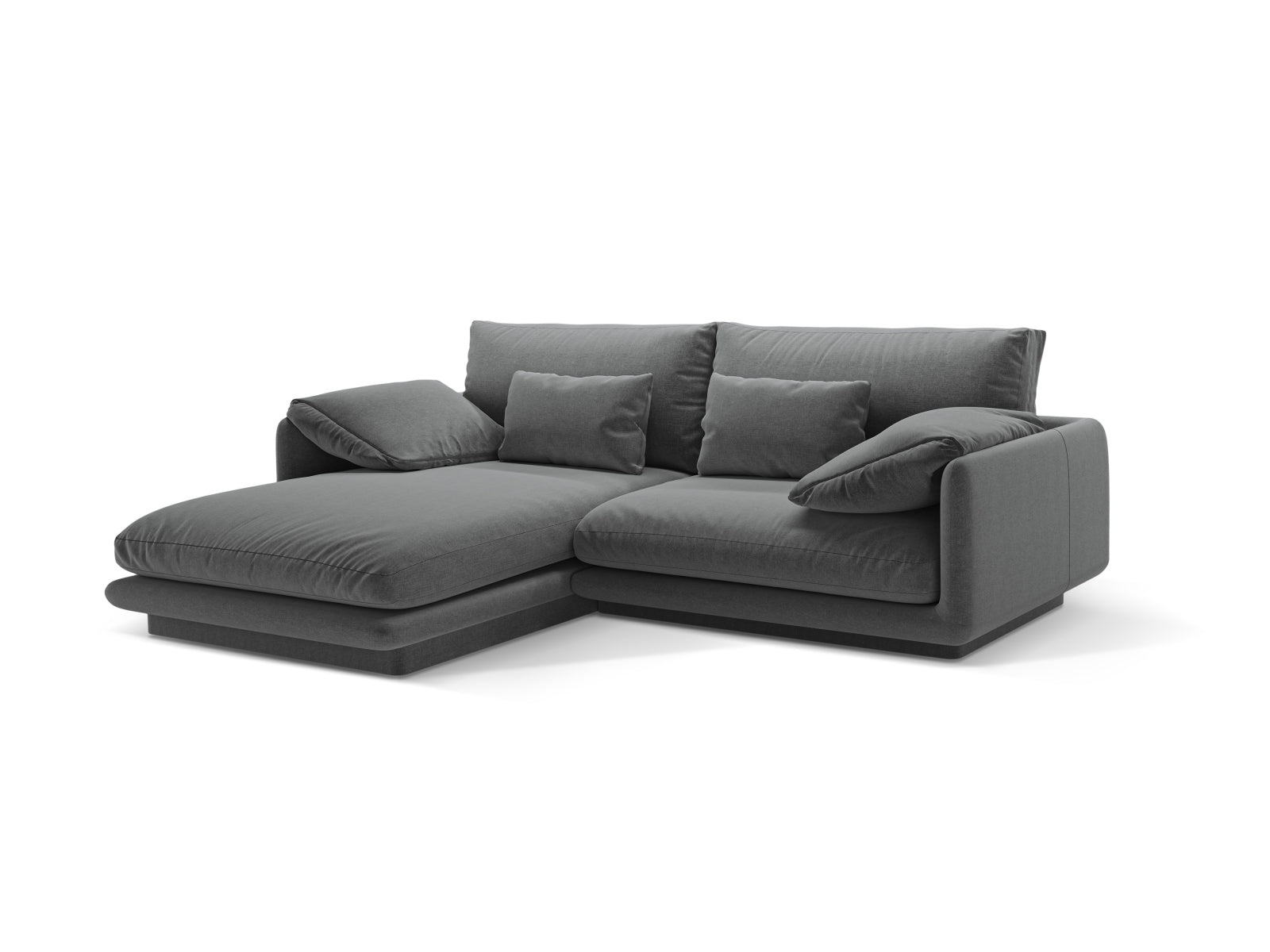 Ecksofa Strukturstoff Dunkelgrau Torino — Wohnbeispiel