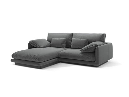 Ecksofa Strukturstoff Dunkelgrau Torino — Wohnbeispiel