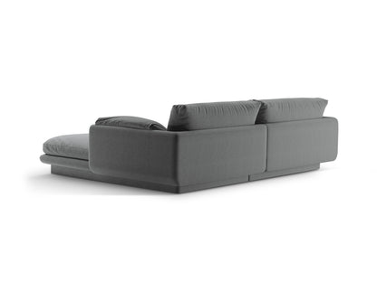 Ecksofa Strukturstoff Dunkelgrau Torino — Detailansicht