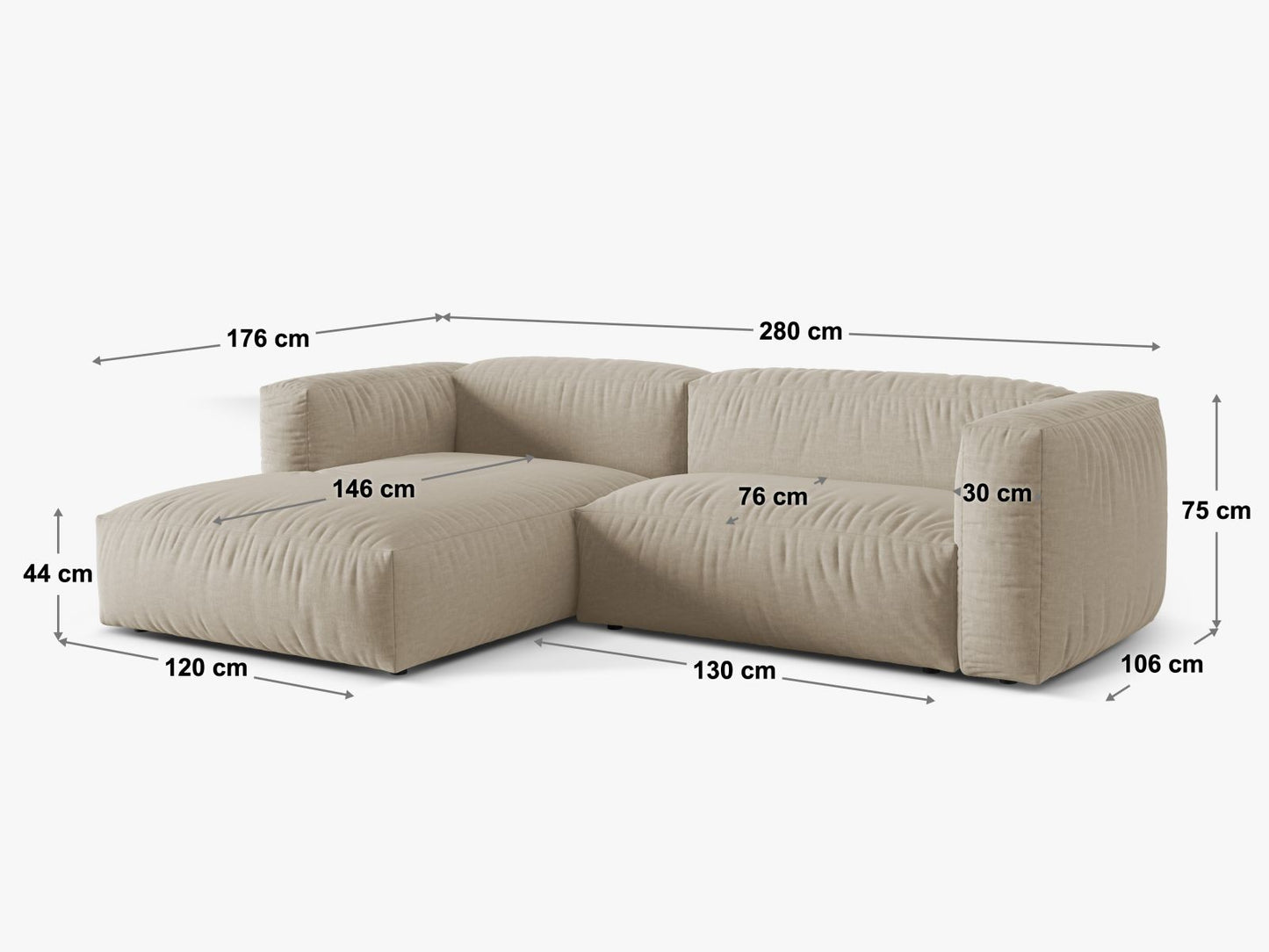 Ecksofa Cord Acorn Martina — Ansicht 6