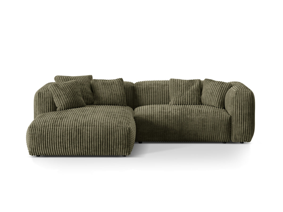 Martina Modular Corner Sofa XL, 2 Seats, 280x176 cm — Moss Green / Left
