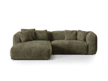 Ecksofa Cord Acorn Martina — Moss Green