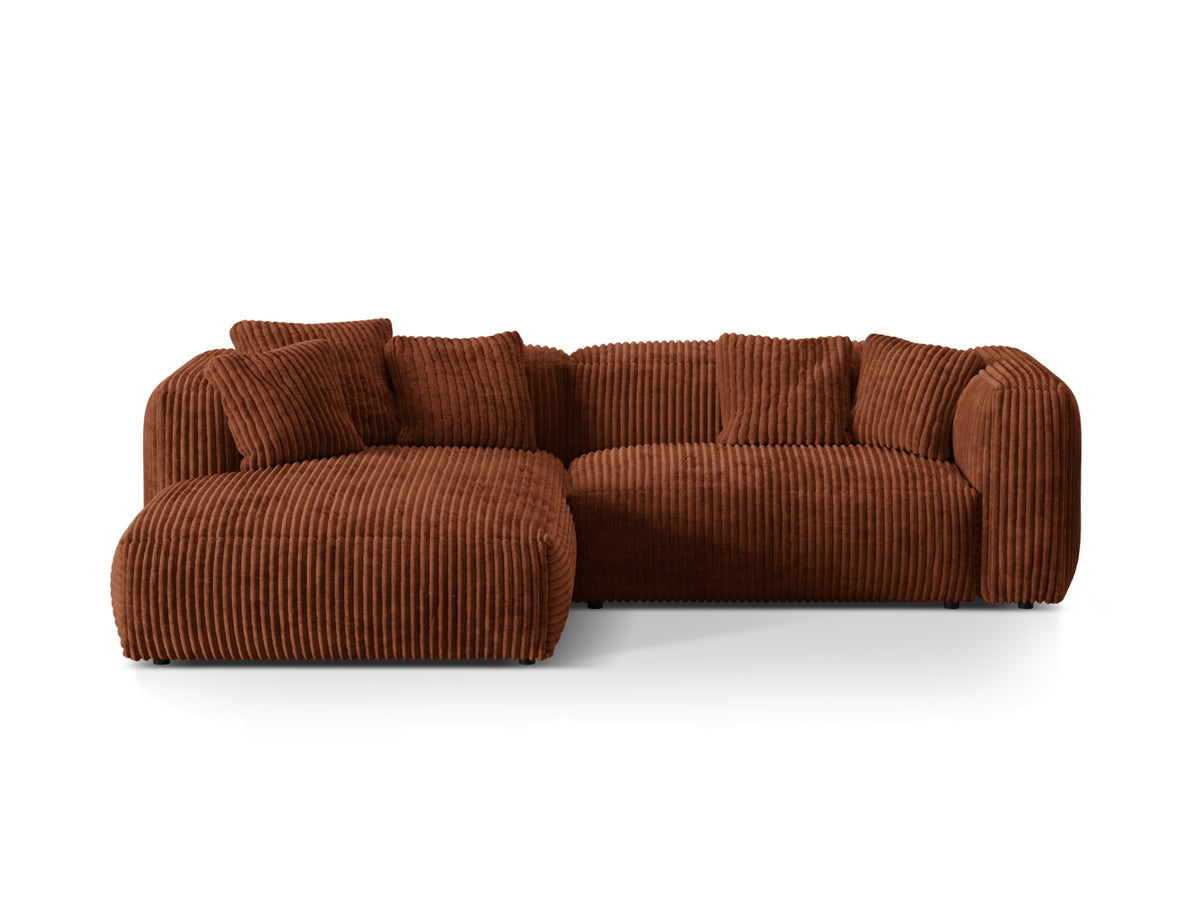 Martina Modular Corner Sofa XL, 2 Seats, 280x176 cm — Brick / Left