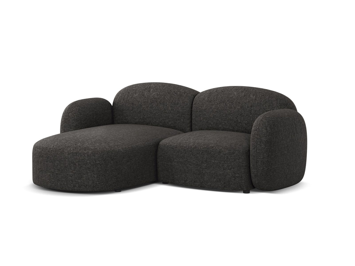 Ecksofa Chenille Anthrazit Blair — Wohnbeispiel