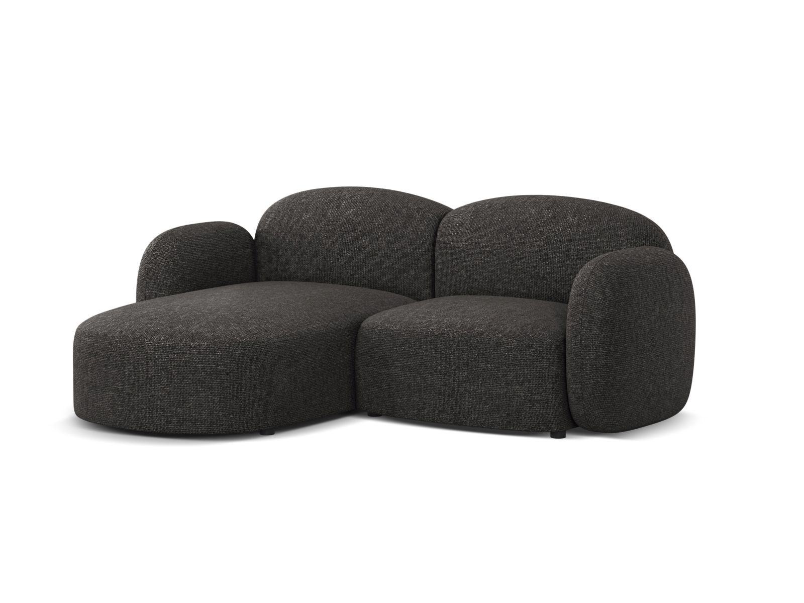 Ecksofa Chenille Anthrazit Blair — Wohnbeispiel
