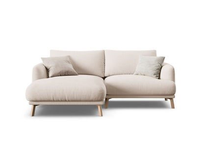 Ecksofa Strukturstoff Beige Naomi — Beige
