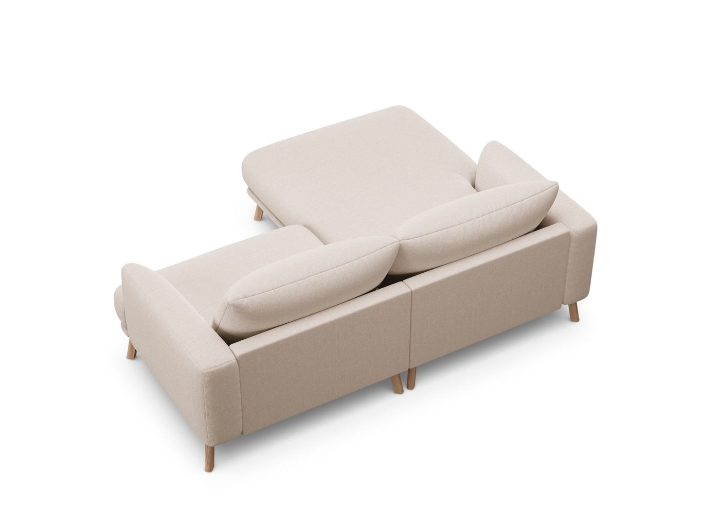 Ecksofa Strukturstoff Beige Naomi — Detailansicht