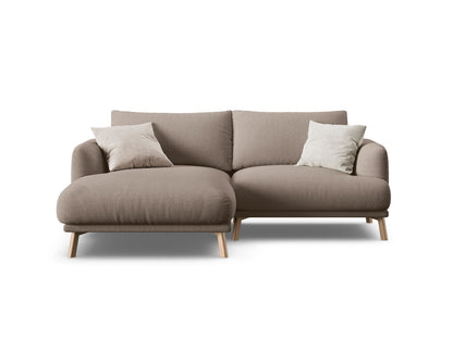 Ecksofa Strukturstoff Beige Naomi — Cappuccino