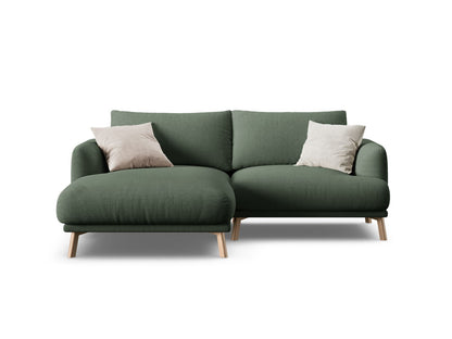 Ecksofa Strukturstoff Beige Naomi — Moss Green