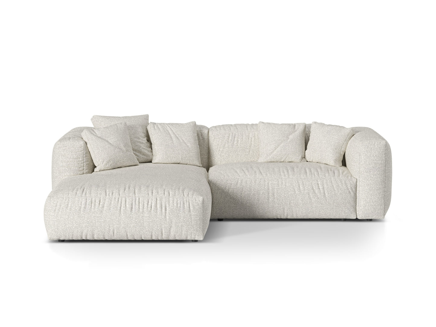 Ecksofa Bouclé Anthrazit Martina — Grey Beige Melange