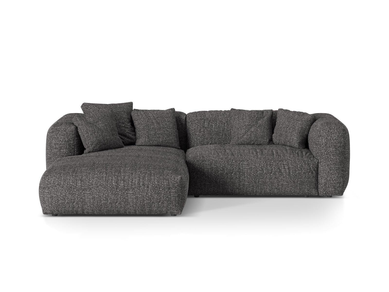 Ecksofa Bouclé Anthrazit Martina — Anthracite