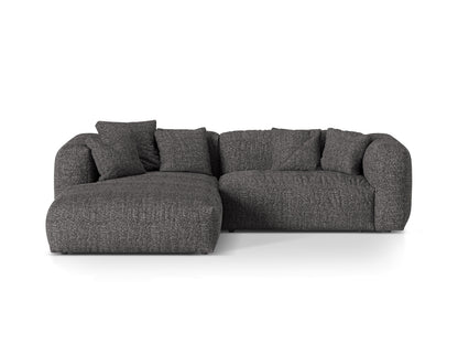 Ecksofa Bouclé Anthrazit Martina — Anthracite