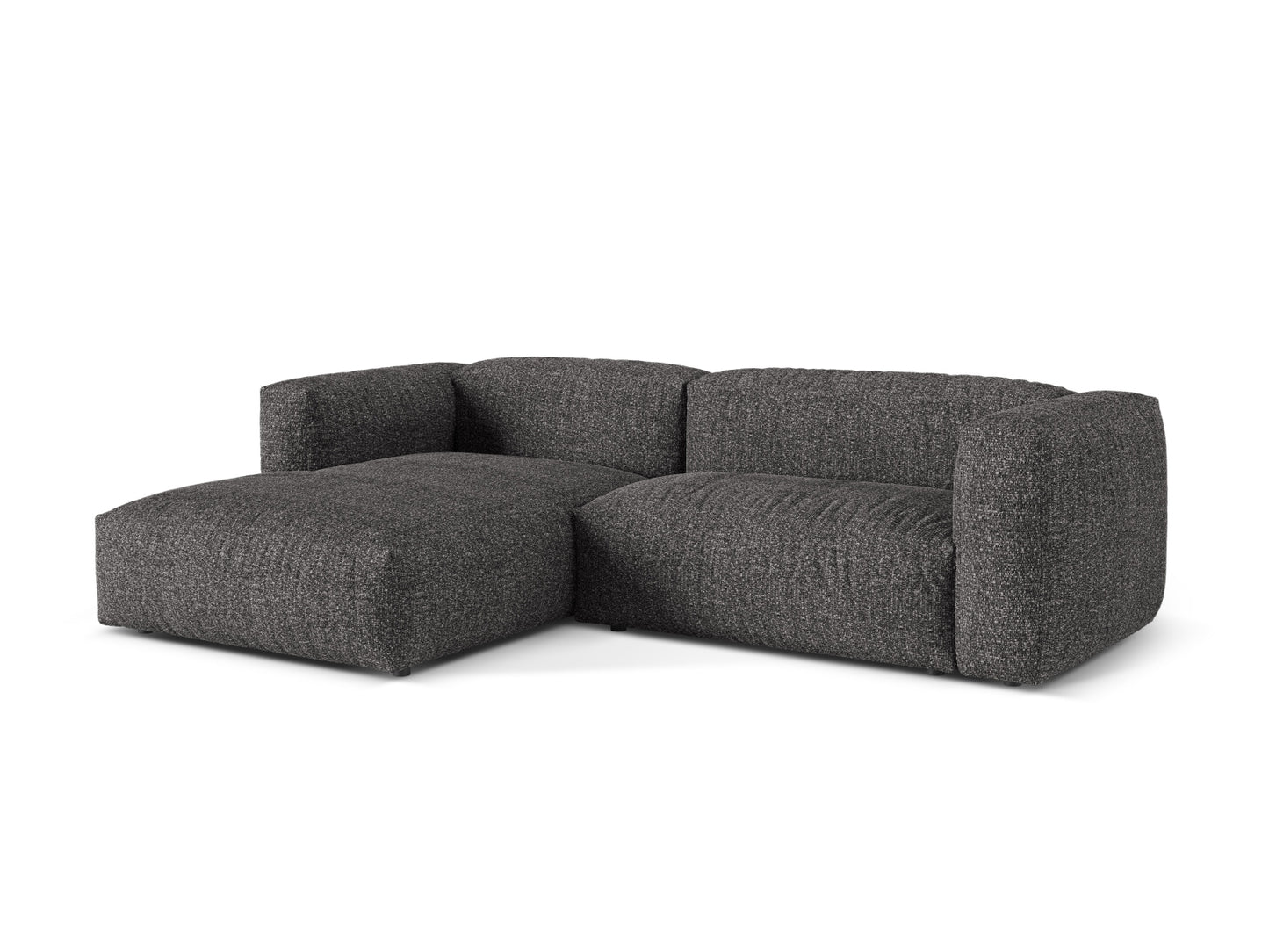 Ecksofa Bouclé Anthrazit Martina — Detailansicht