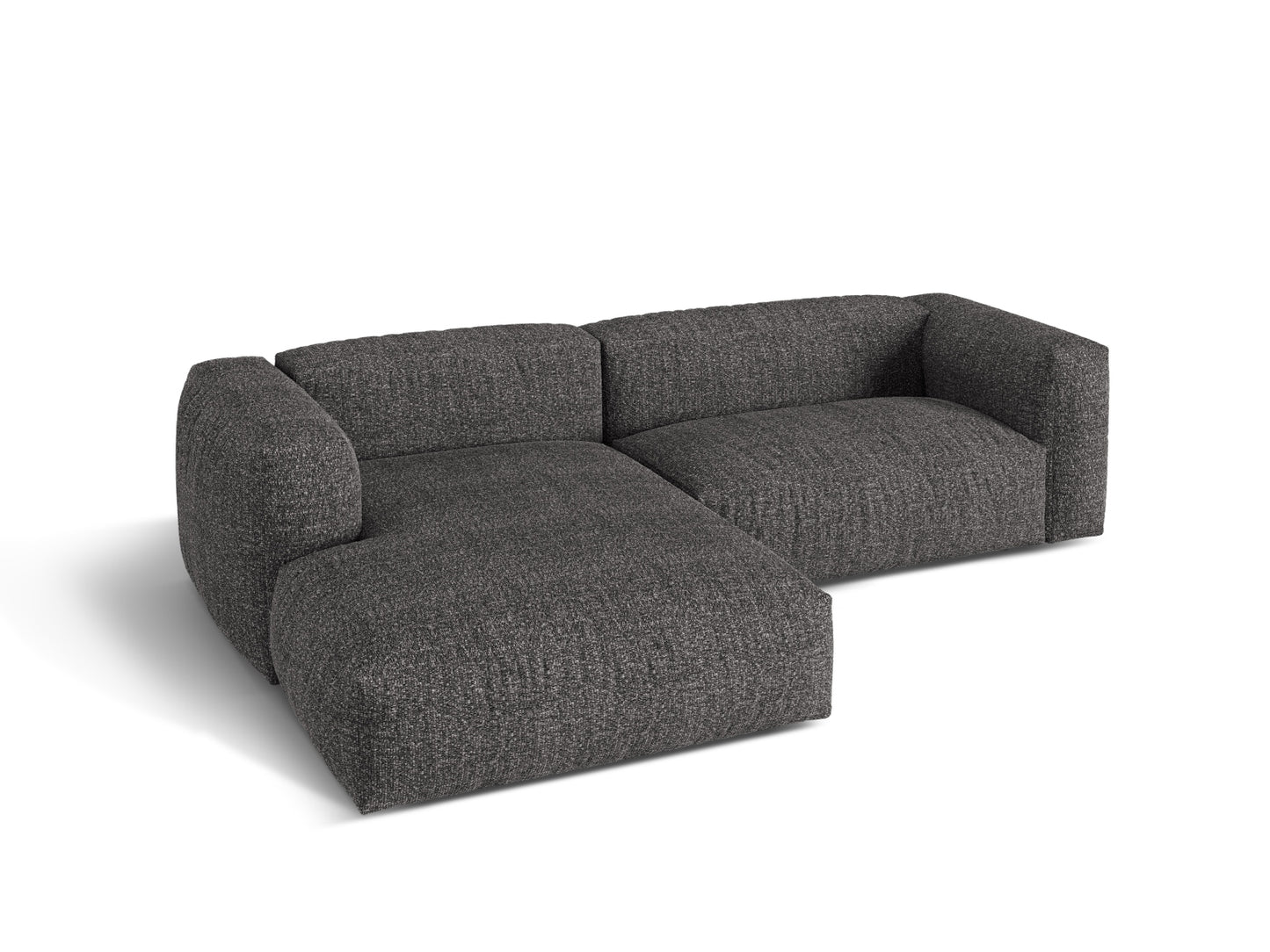 Ecksofa Bouclé Anthrazit Martina — Maße und Details