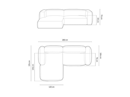 Ecksofa Bouclé Anthrazit Martina — Ansicht 6