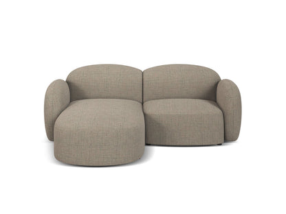 Ecksofa Strukturstoff Blue Melange Blair — Grey Brown Melange