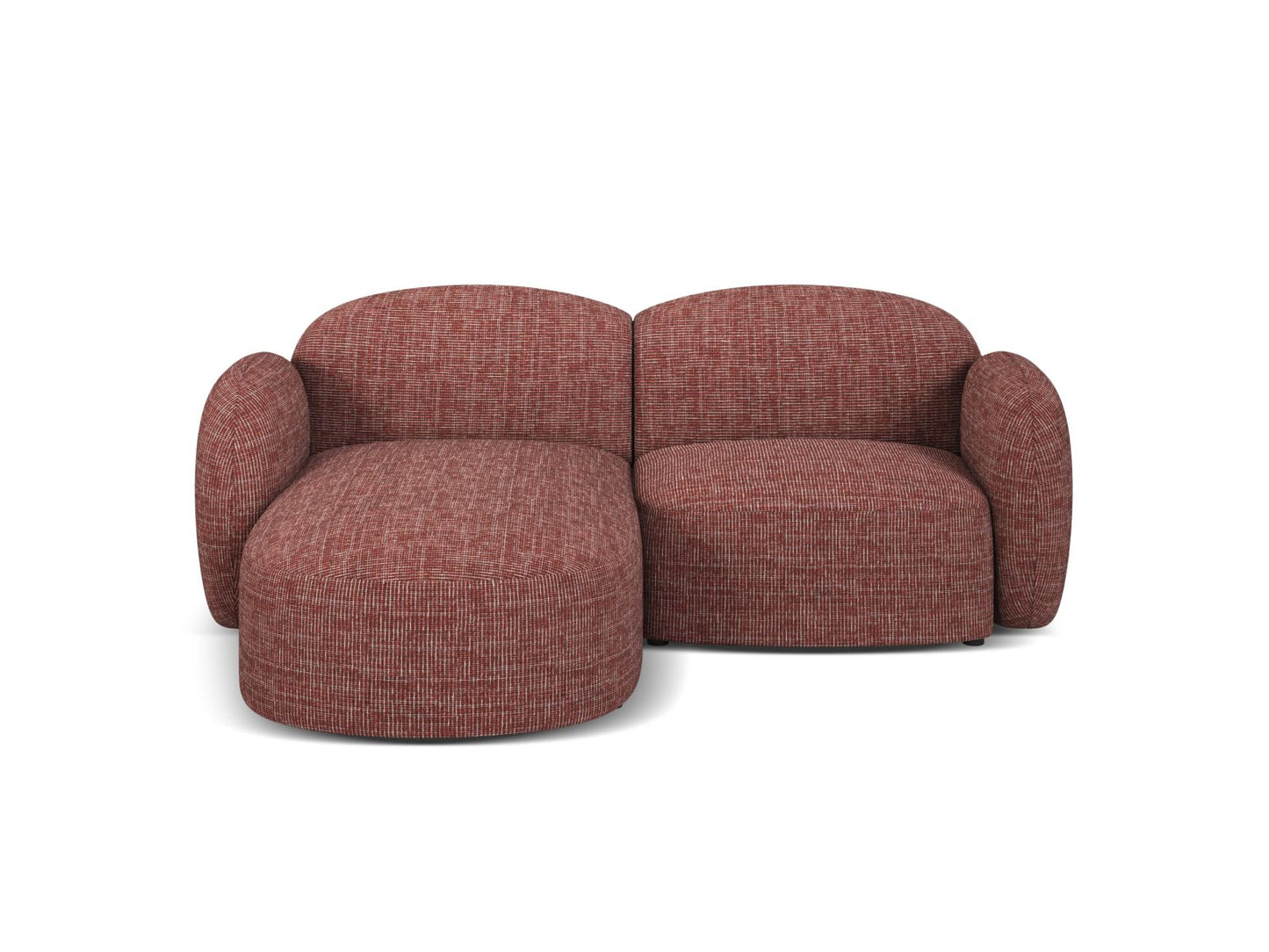 Ecksofa Strukturstoff Blue Melange Blair — Red