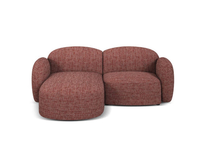 Ecksofa Strukturstoff Blue Melange Blair — Red