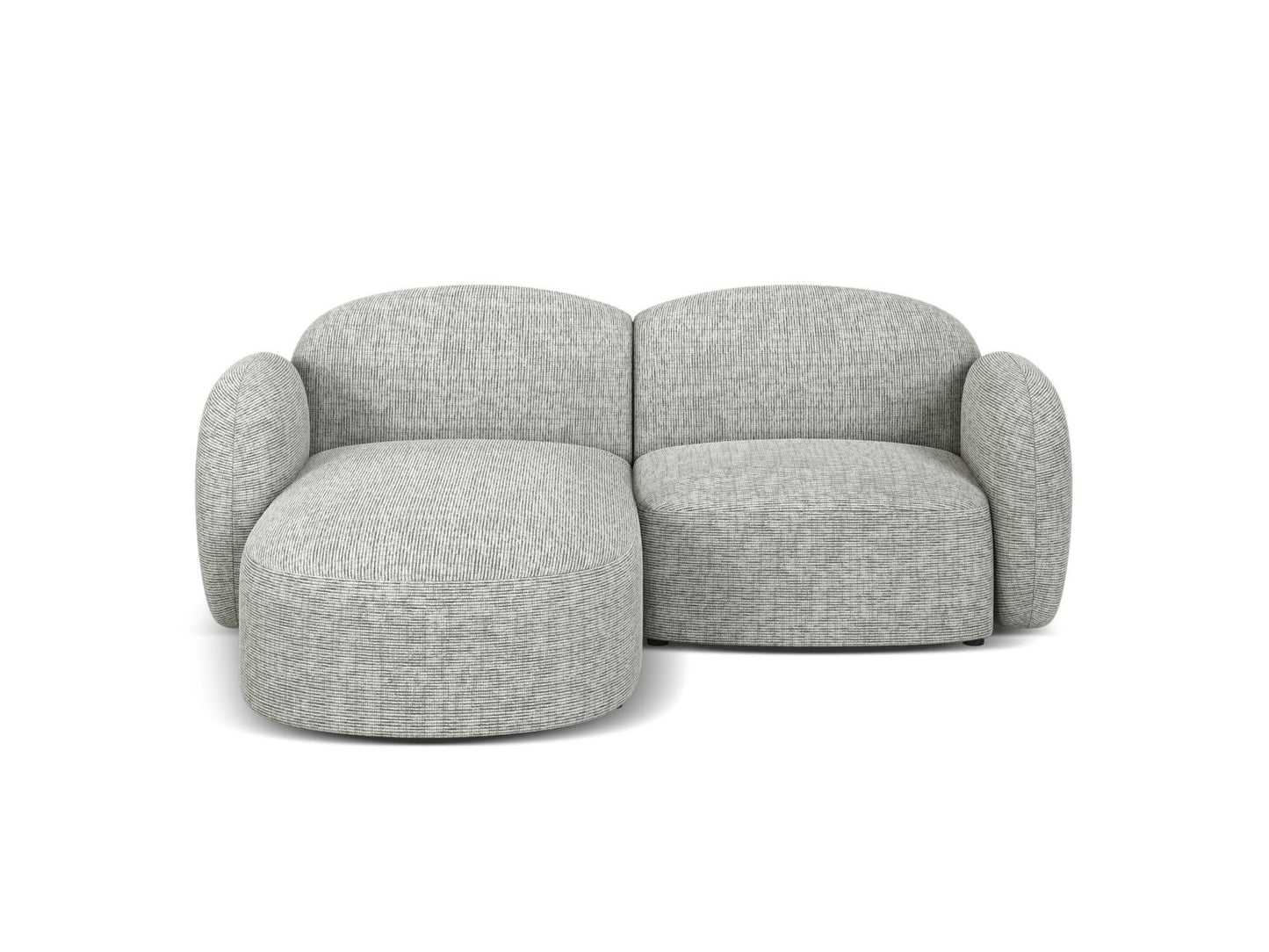 Ecksofa Strukturstoff Blue Melange Blair — Warm grey