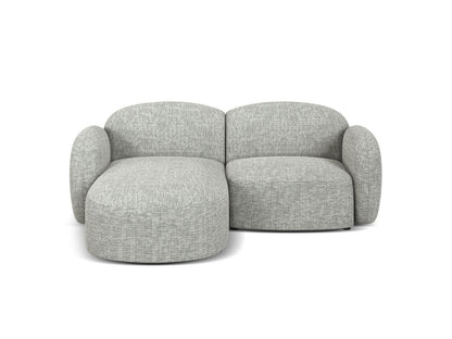 Ecksofa Strukturstoff Blue Melange Blair — Warm grey