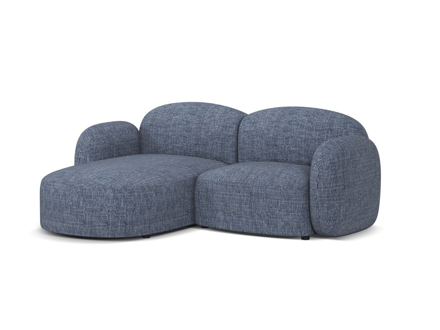 Ecksofa Strukturstoff Blue Melange Blair — Wohnbeispiel