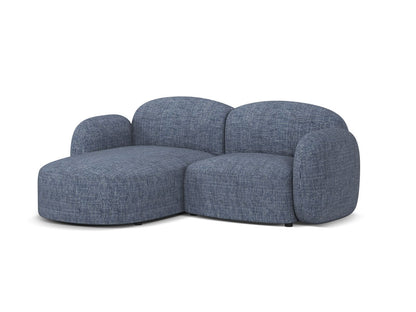 Ecksofa Strukturstoff Blue Melange Blair — Wohnbeispiel