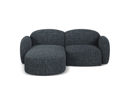 Ecksofa Strukturstoff Blue Melange Blair — Navy Blue