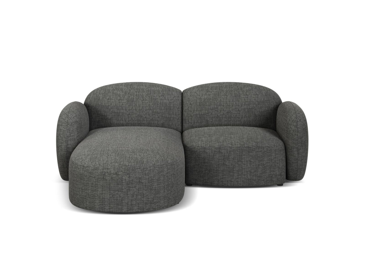 Ecksofa Strukturstoff Blue Melange Blair — Grey Melange
