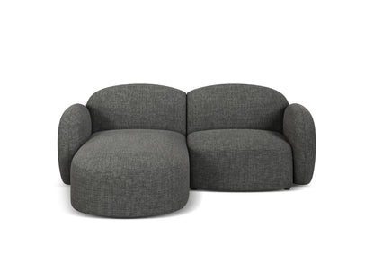 Ecksofa Strukturstoff Blue Melange Blair — Grey Melange