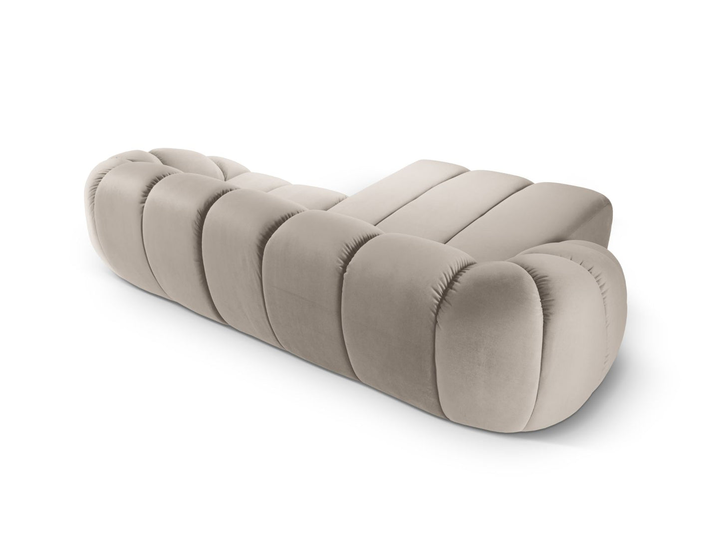 Ecksofa Samt Beige Diana — Detailansicht