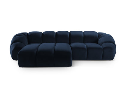 Ecksofa Samt Beige Diana — Royal Blue
