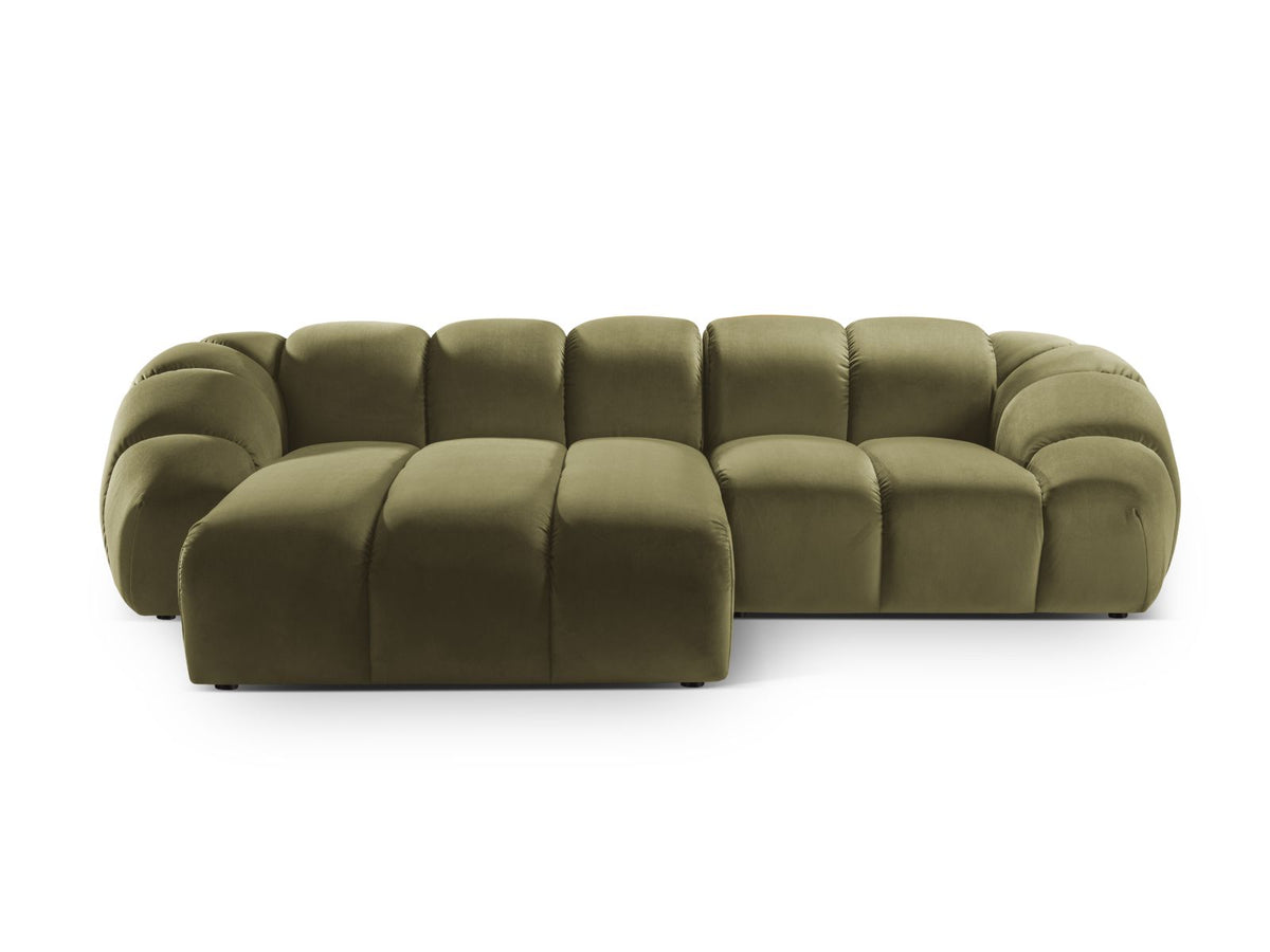 Diana Corner Sofa, 3 Seats, 294x182 cm — Green / Left