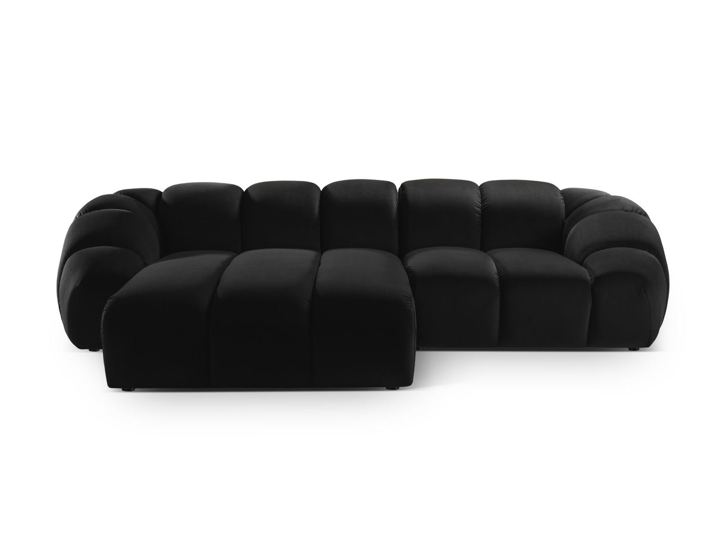 Ecksofa Samt Beige Diana — Black