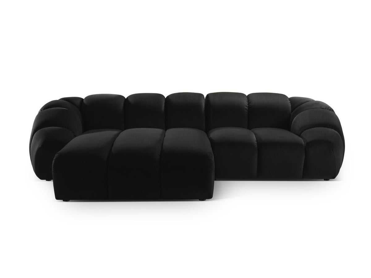 Diana Corner Sofa, 3 Seats, 294x182 cm — Black / Left